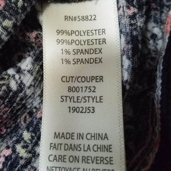 Max Studio Black Floral Print Tiered Peasant Dress size Medium - Picture 11 of 11